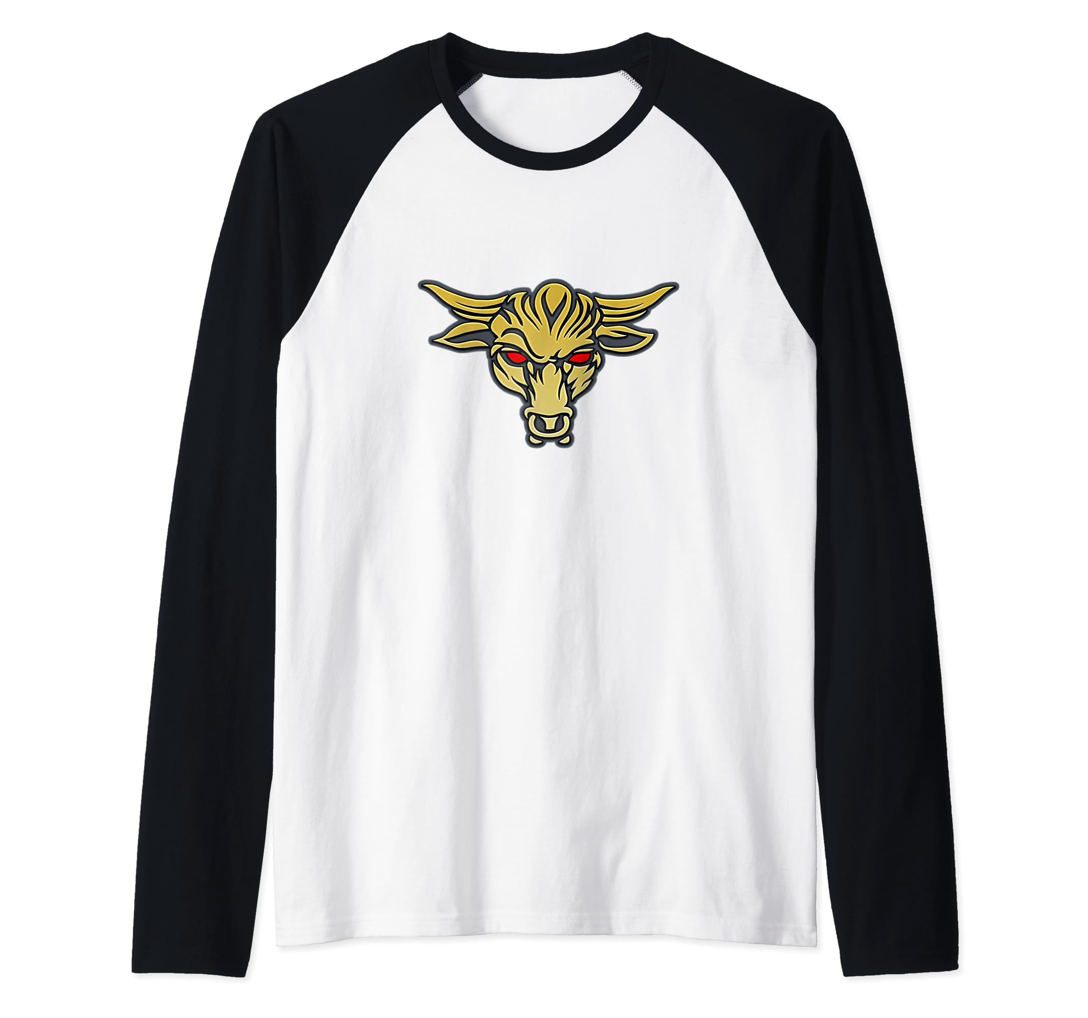 Brahma Bull Tattoo Design AmericanRaglan Baseball Tee