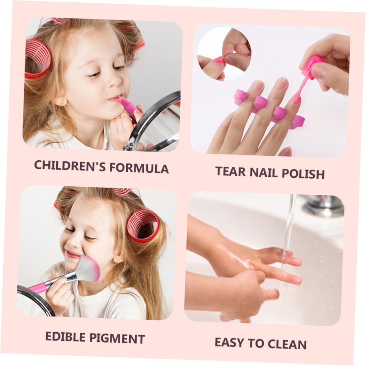 Kinder Schminkset Spielzeug für Mädchen Rosa Abs Simuliert