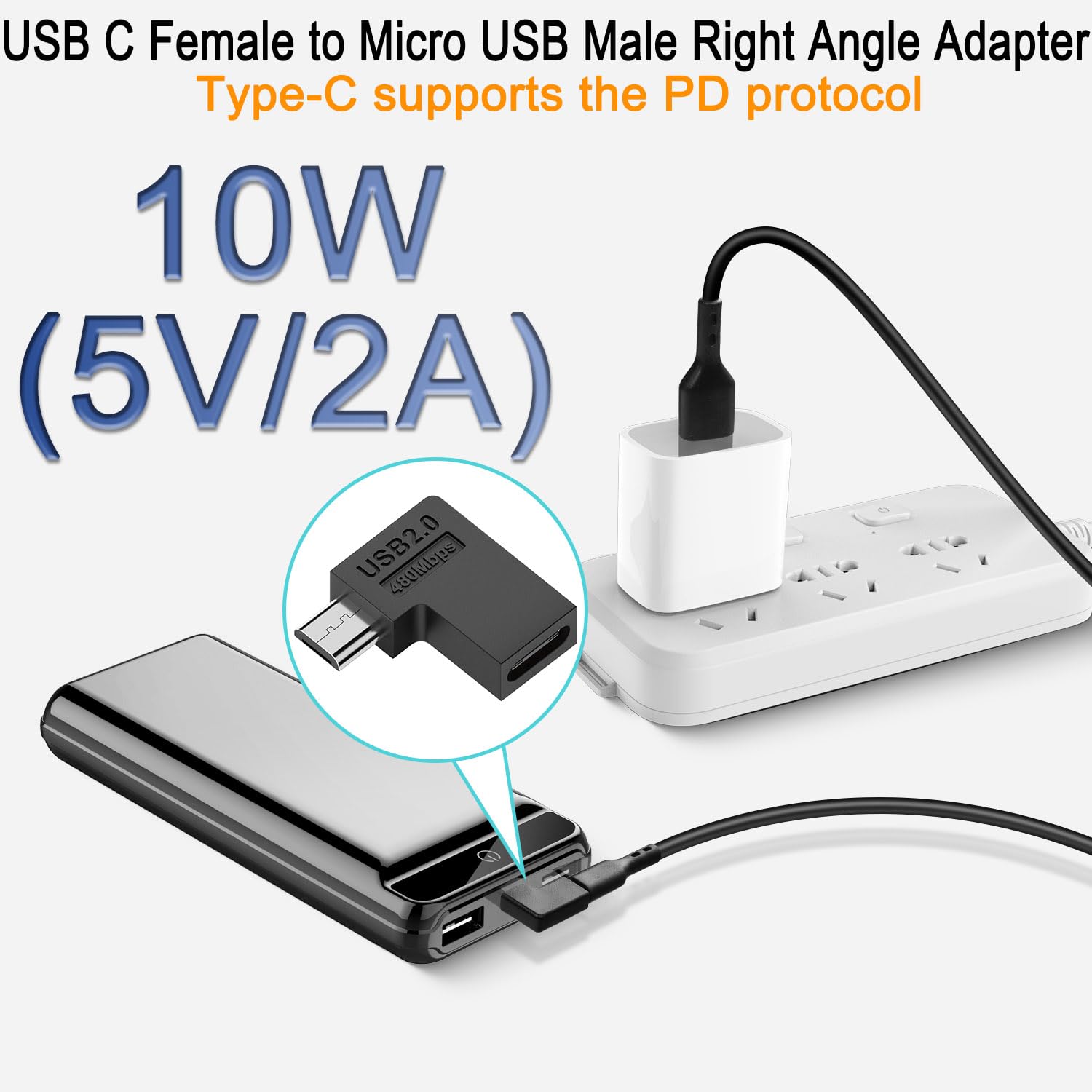 YRIKE Adaptateur USB C (6 pièces), Adaptateur USB C vers Mini USB