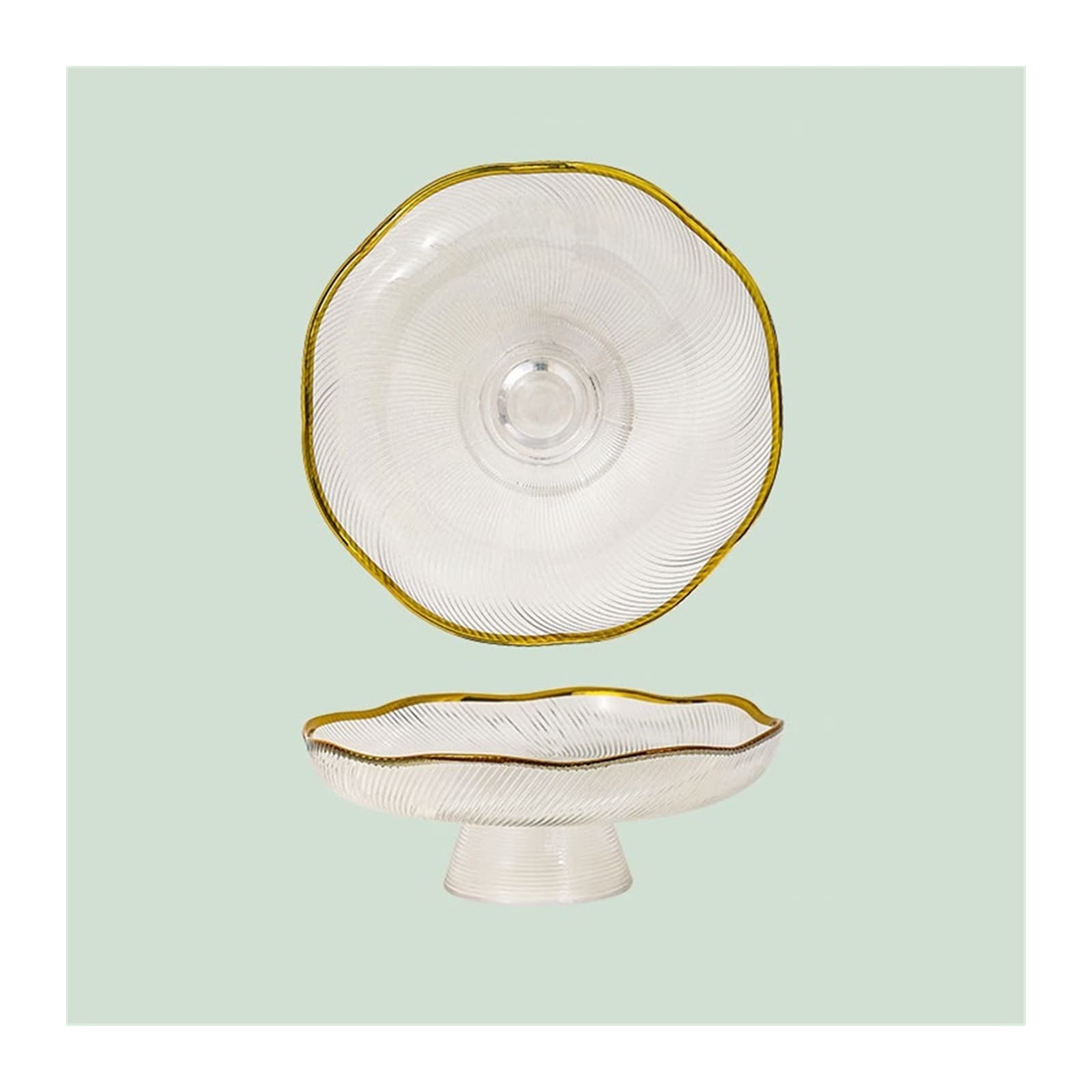 IROEJT Countertop Fruit Bowl Glass Fruit Plate Living Room Home Exquisite Candy Snack Plate Simple Modern High-Foot Dessert Bowl Tray Fruit Basket Bowl