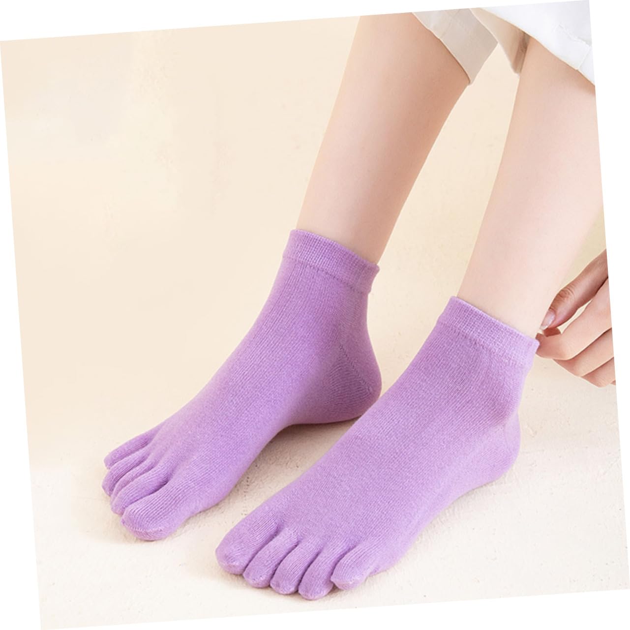 5 series Calcetines Invisibles De Cinco Dedos Para Mujer Transpirables Lavables Cortos Y Cómodos Deportivos De Tubo Corto Y Cinco Dedos Para Mujer 4 pares*5