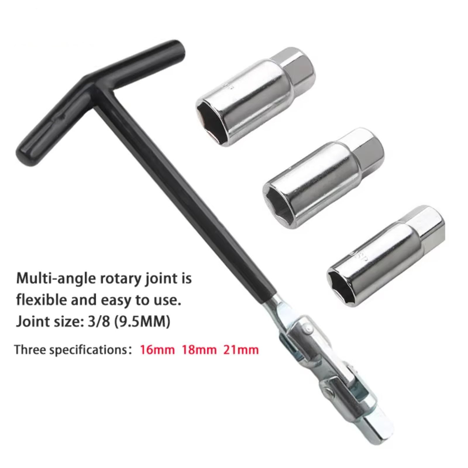 Clé à Bougies Jeu De Clés À Douille pour Bougie D'allumage 4 Pièces Bougies D'allumage Automobile Outil Réparation Clé D'extension Outils 16mm 18mm 21mm