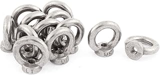 Aexit M5 Female Fall Protection Thread Metal Wire Rope Lifting Eye Nuts Bolt Ring Restraint Ropes & Lanyards 12 Pcs