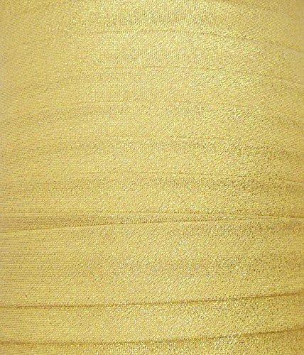 TEXTIMO 'Bias Binding Tape/Lurex Ribbon Top Cover Gold (20 mm Lurex Glitter (10 Metres)