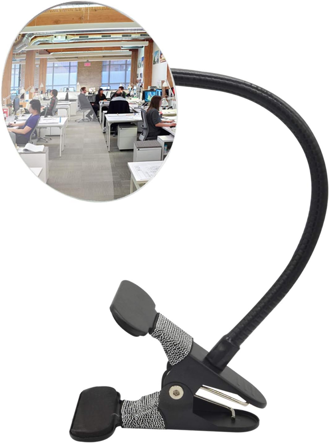 Ampper Clip-On Convex Safety Mirror Desk Mirror Computer Rearview Mirror, Cube Mirror, Table Mirror (9.5cm, Round)