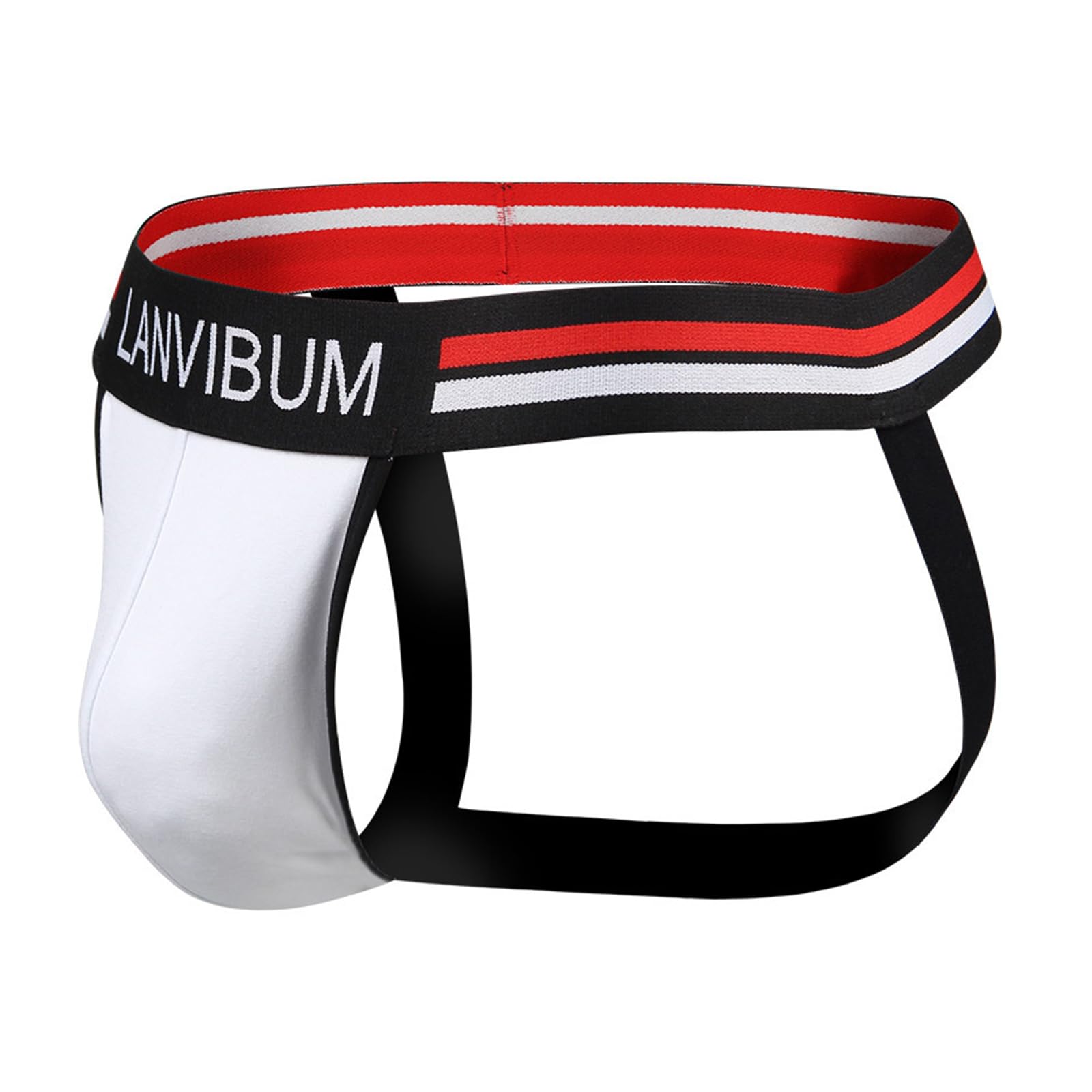 Evankin Men's White Sexy Jock Straps Underwear Hollow Out Athletic Supporters Jockstrap Cotton Mid Rise Underpants（-Xs）