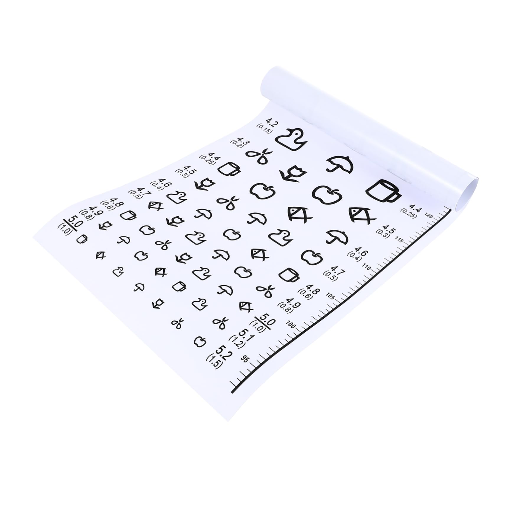 FUNOMOCYA Standard Eye Chart Wall Poster Waterproof PVC Preschool Visual Test Chart Exam for Boys and Girls
