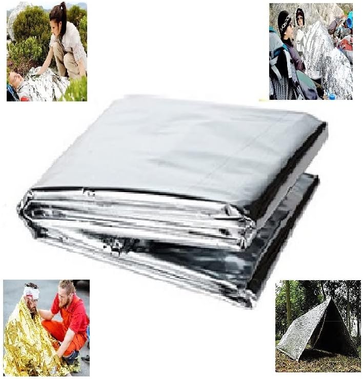 GALAXYLENSE Manta térmica de Mylar de emergencia Galaxy para supervivencia, kits de primeros auxilios, ejército, exteriores, viajes, senderismo,