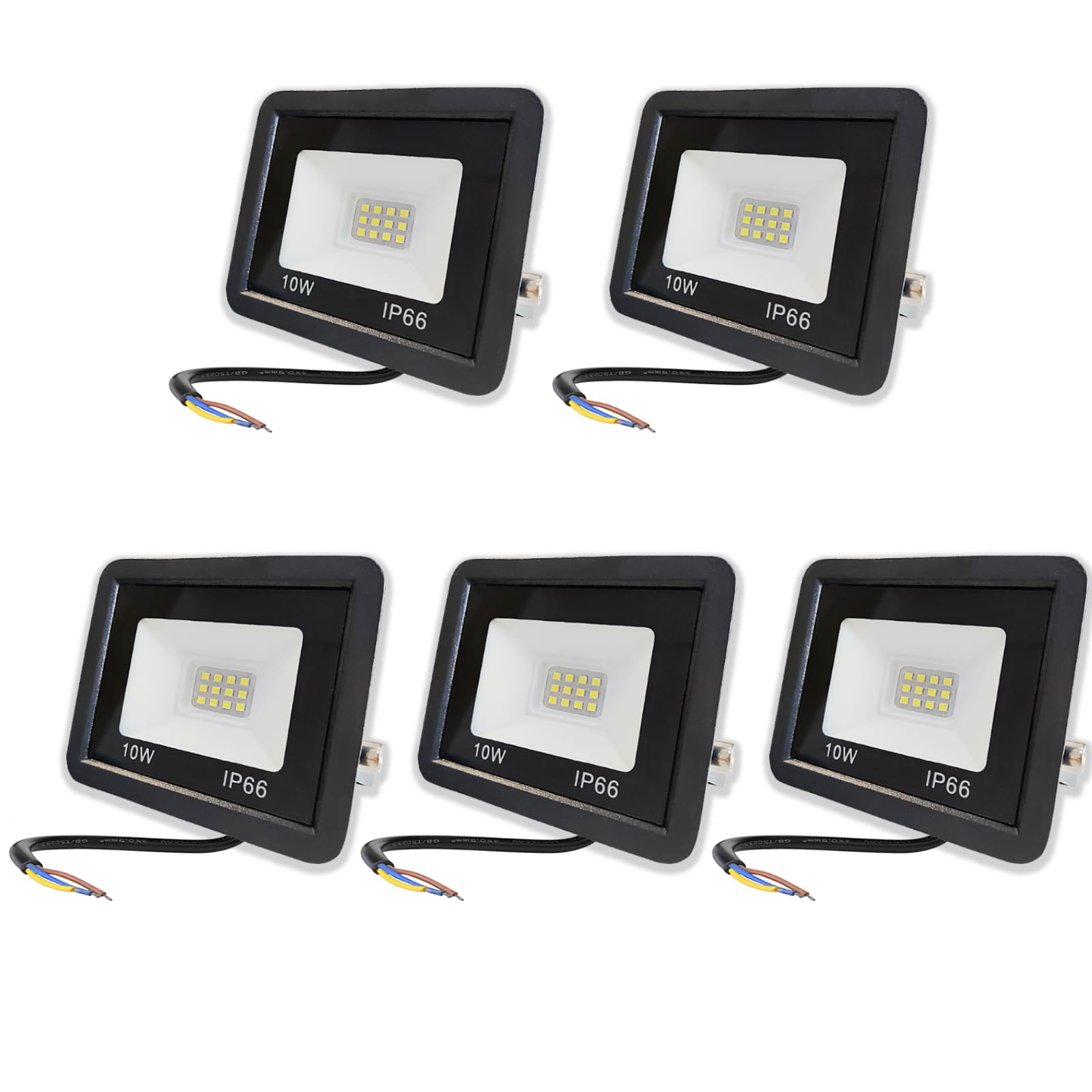 Hopelit Warm White Outdoor Led Floodlight 10 W 5 Stück 3000 K Ip66 Waterproof Outdoor Led Floodlight For Garden, Patio, Garage, Terrace