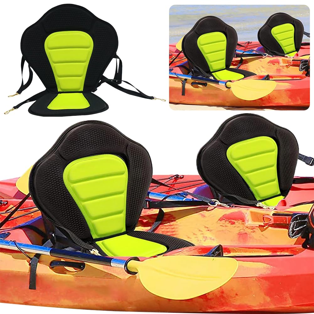 Paddelboard-Sitz, verstellbar, Stand-Up-Paddle-Board-Sitz, gepolsterte Kanu-Rückenlehne, Sitz mit abnehmbarer Aufbewahrungstasche für Paddleboard, Kajak, Kanu und mehr (grün)