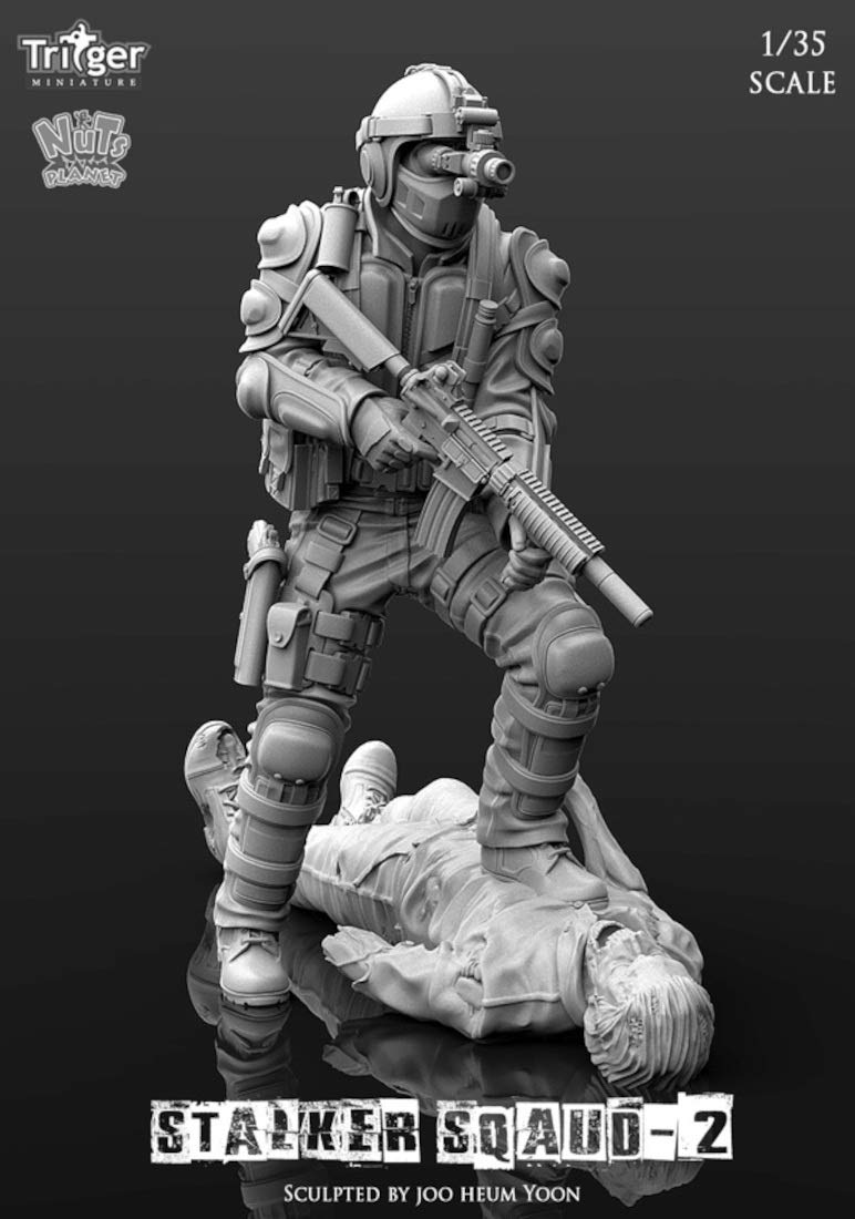 Nutplanet T35019 1/35 Stalker Squad 2 Support Shooting Buddy Kit de construcción de resina sin pintar