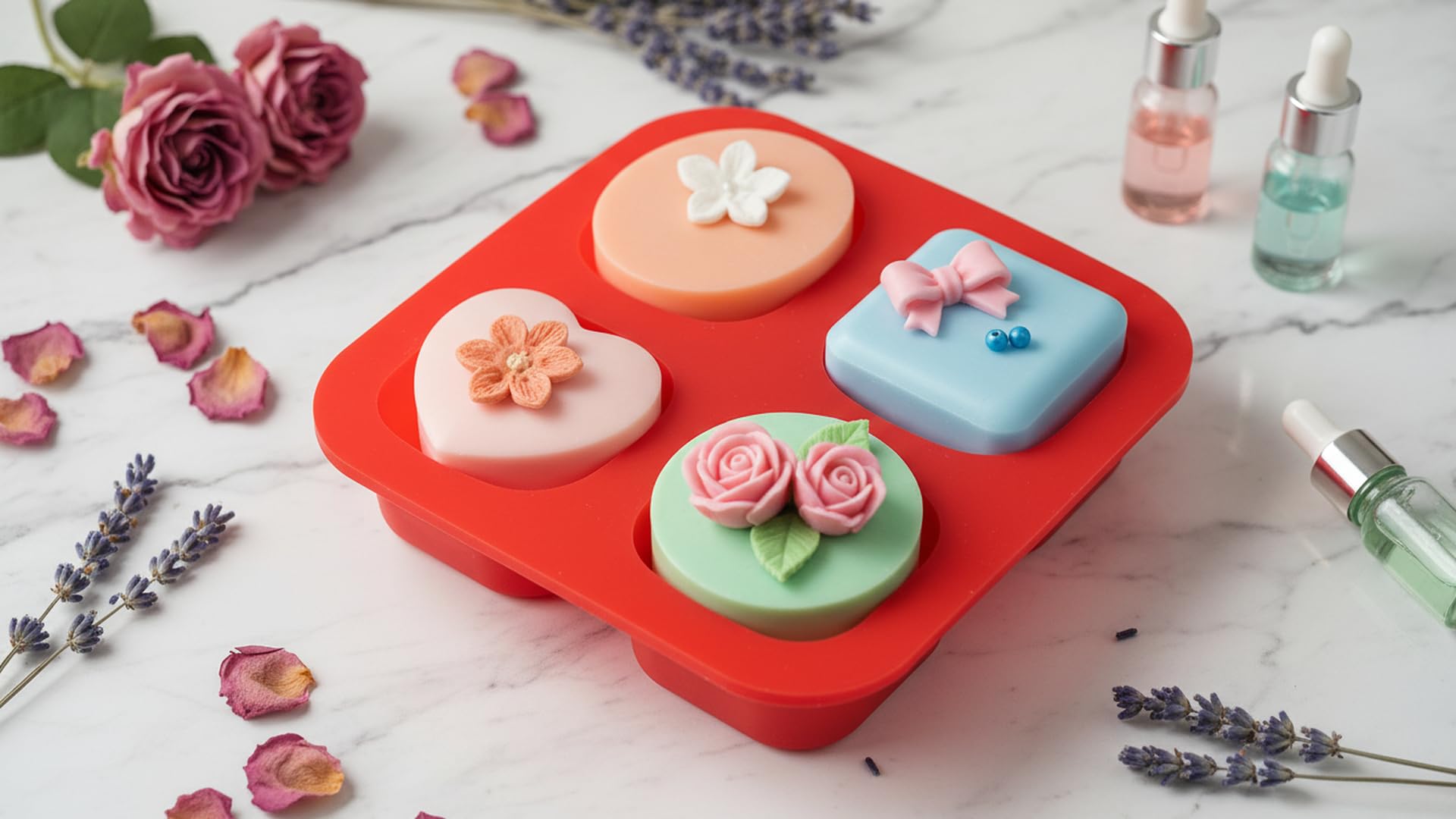 MoldBerry Soap mould Soap Mold Making Silicone Mould Ovel, Round , Square , Heart Shape Soap Mould Cupcake Chocolate Mould Candle Mould All Differant Shape Flexible Reusable Mould Safe Making Homemade Mould