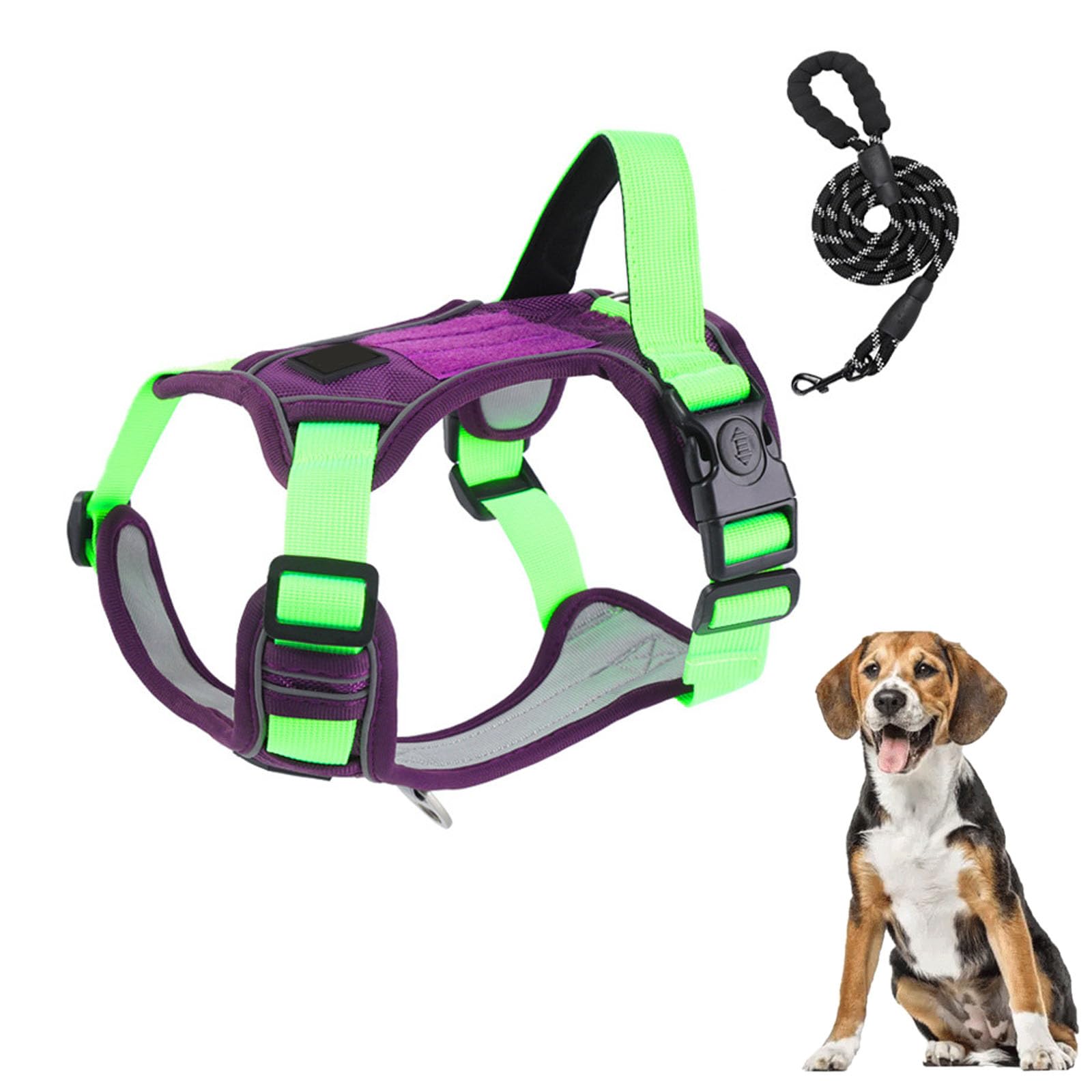 Arnés para Perros Pequeños, Medianos Y Grandes, Antitirones, con Tiras Reflectantes Y Asa De Control, Ajustable Y Cómodo para Pasear Y Entrenar,Púrpura,XL