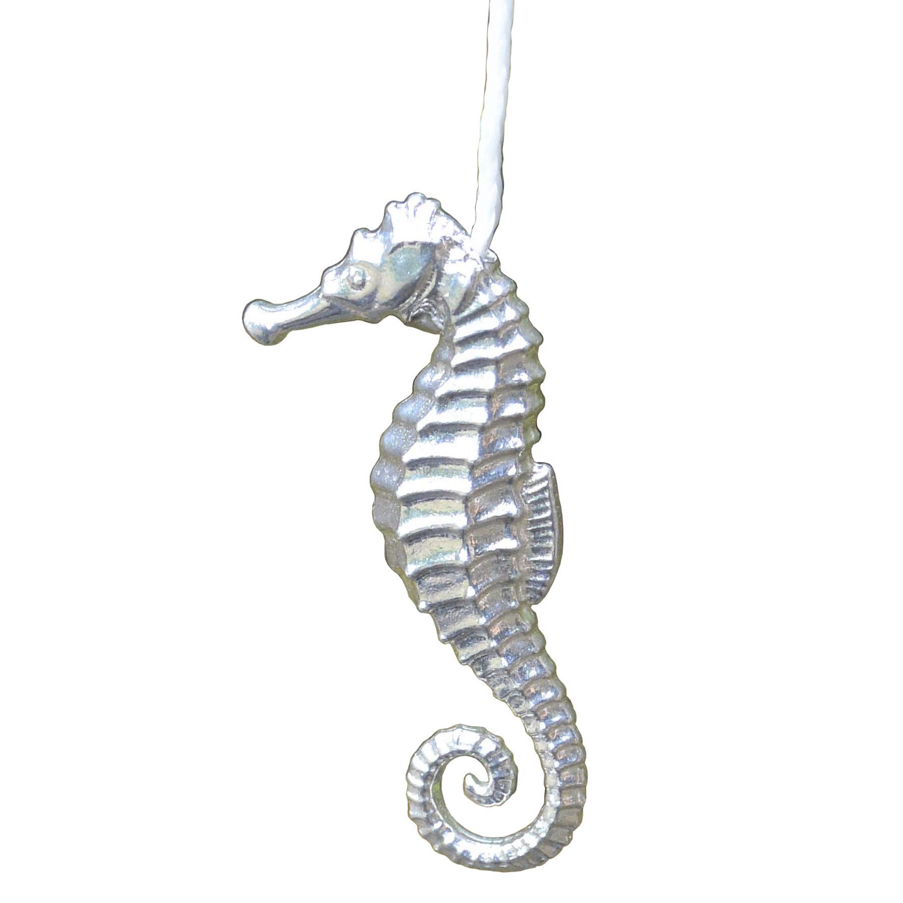 Seahorse Light Pull Handle, Pewter Seahorse Light Pull Cord Handle, Seahorse Bathroom Light Pull Handle, Seahorse Fan Pull, Seahorse Blind Pull Handmade, in Fine Pewter, by William Sturt — image 1