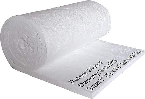 Miniatura 8 de SIMOND STORE Manta aislante de fibra de cerámica, 60 x 24 x 1 pulgada (gruesa) - 2400 F 8# - deflector de aislamiento de alta temperatura para