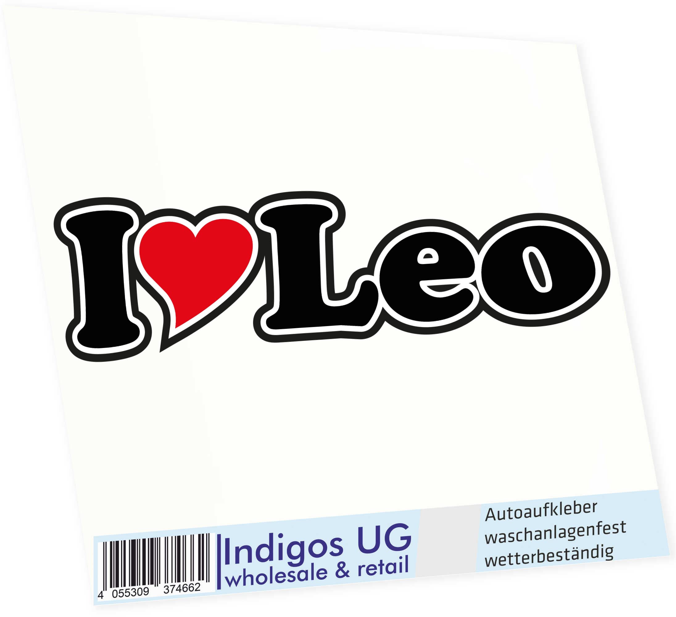 Produktbild von Autoaufkleber „I Love Hanna“ – 15 Cm, Wetterfest, UV-beständig, Selbstklebend