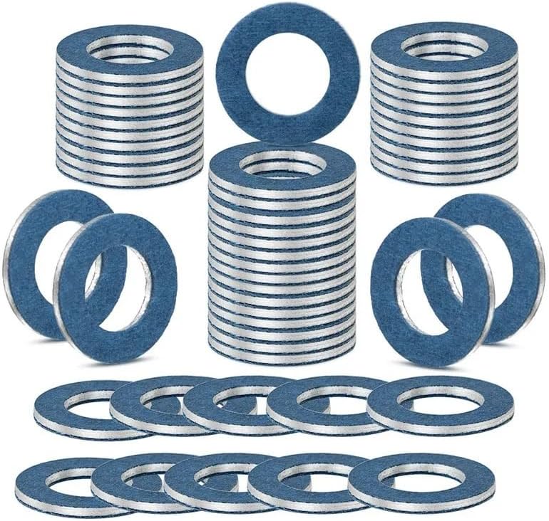 Car Repair 100 X Thread Oil Drain Sump Plug Gaskets Washer 12mm Seal Ring for Scion for Lexus for Toyota 90430-12031 9043012031 90430 12031(Blue 100PCS)