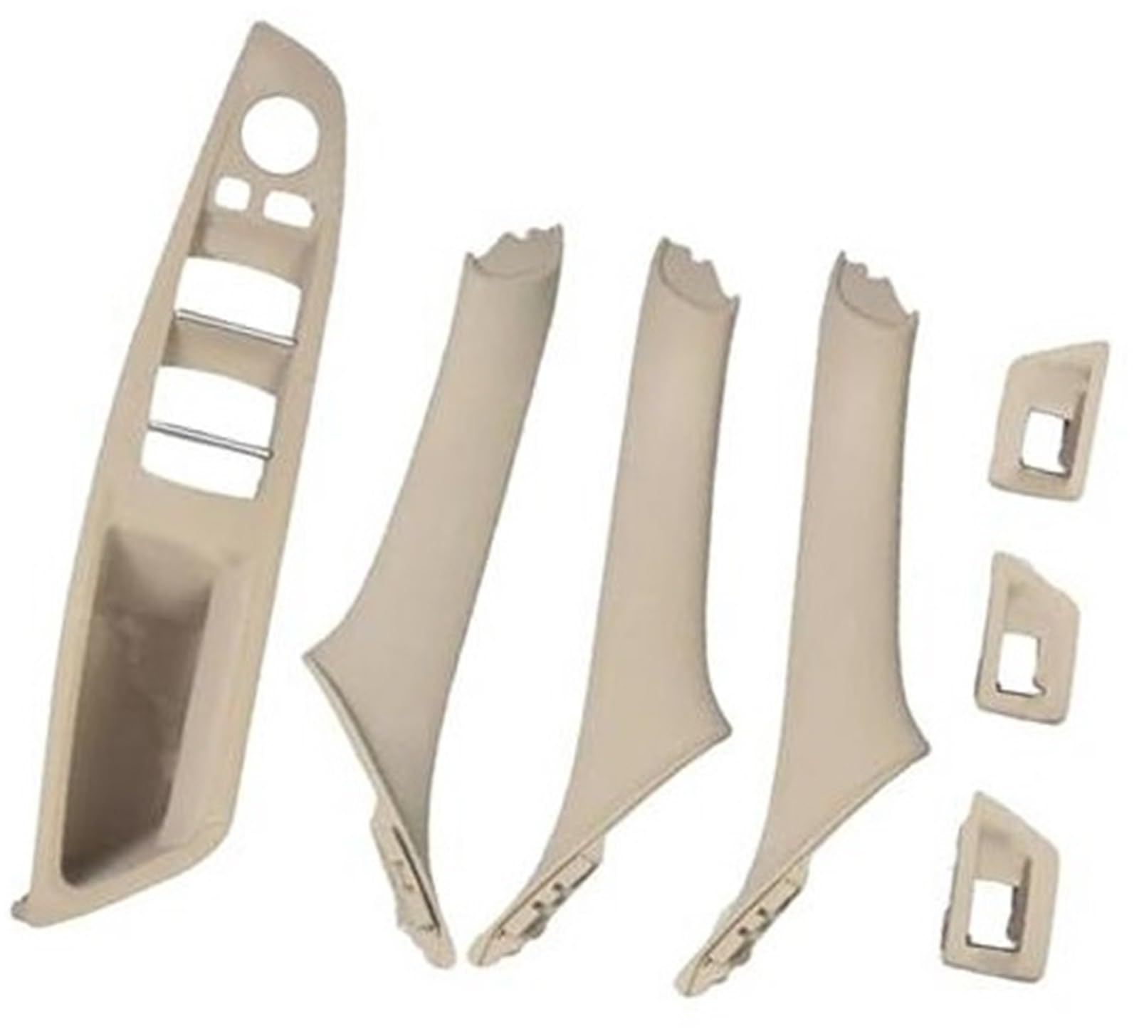 Kierownica z lewej strony LHD, dla BMW, serii 5 F10 F11 z włókna węglowego, beżowy, czarny, wnętrze samochodu, wewnętrzna klamka do drzwi, panel wykończeniowy do naciągania, Co 51417225852