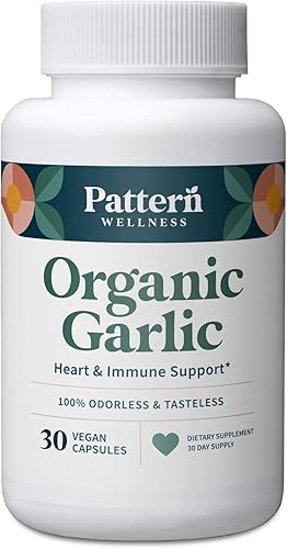 Wholesome Organics Ajo orgánico sin olor 1000 mg Apoyo inmune, circulatorio y cardiovascular Promueve una digestión saludable Sin OMG y sin