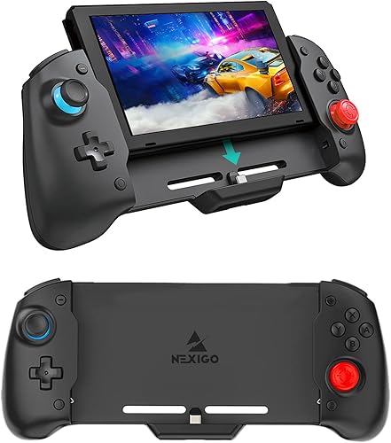 NexiGo Controlador de interruptor para modo de mano controlador ergonómico para Nintendo Switch con giroscopio de 6 ejes vibración de motor dual