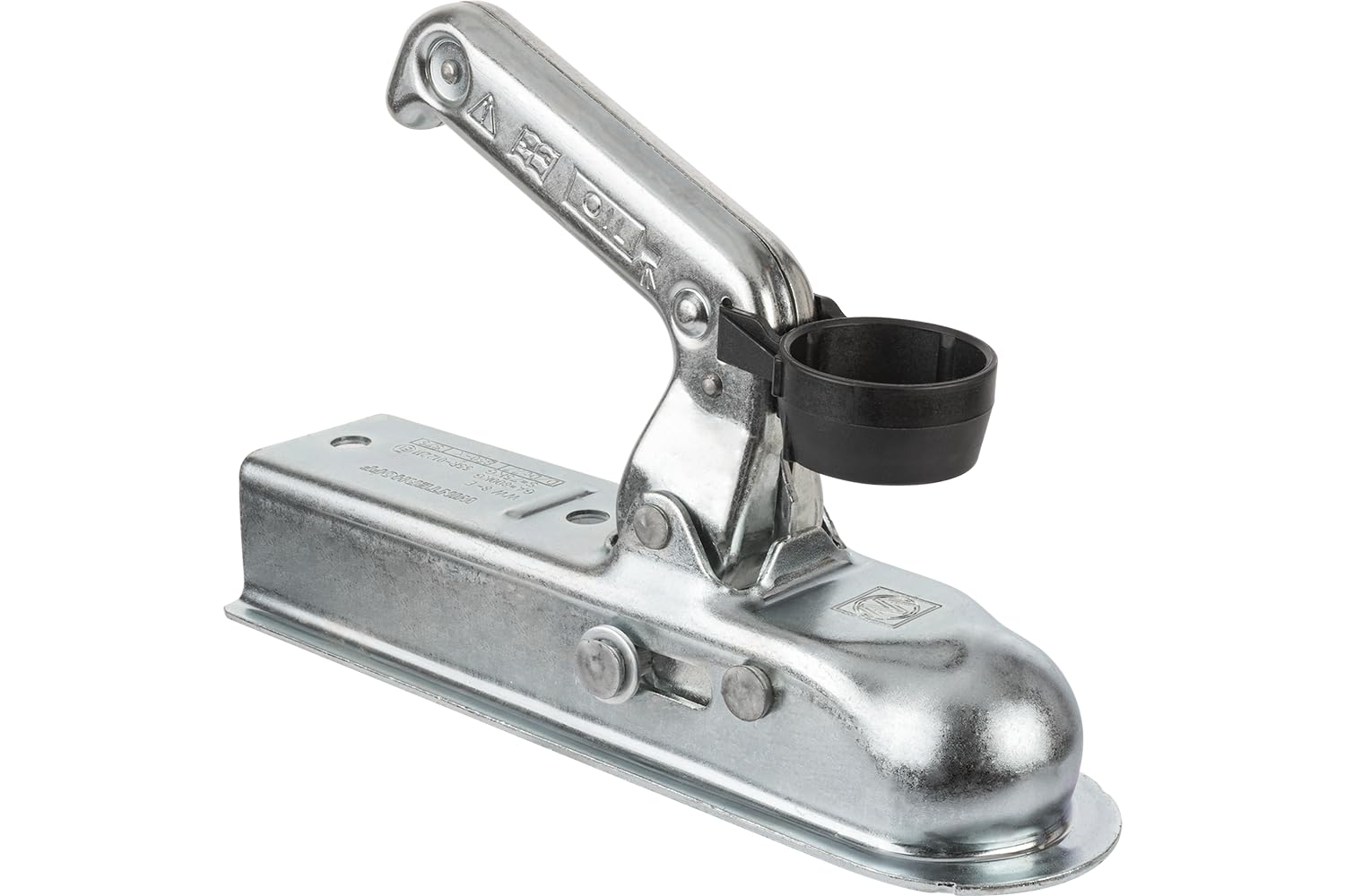 WINTERHOFF Kugelkupplung WW 8-E+HAL für Anhänger bis 800 kg, Vierkantdeichsel 50 mm, Stützlast 75 kg, Lochabstand 90 mm, Ø11 mm, mit Steckdosenhalter, Verschleißanzeige, verzinkt