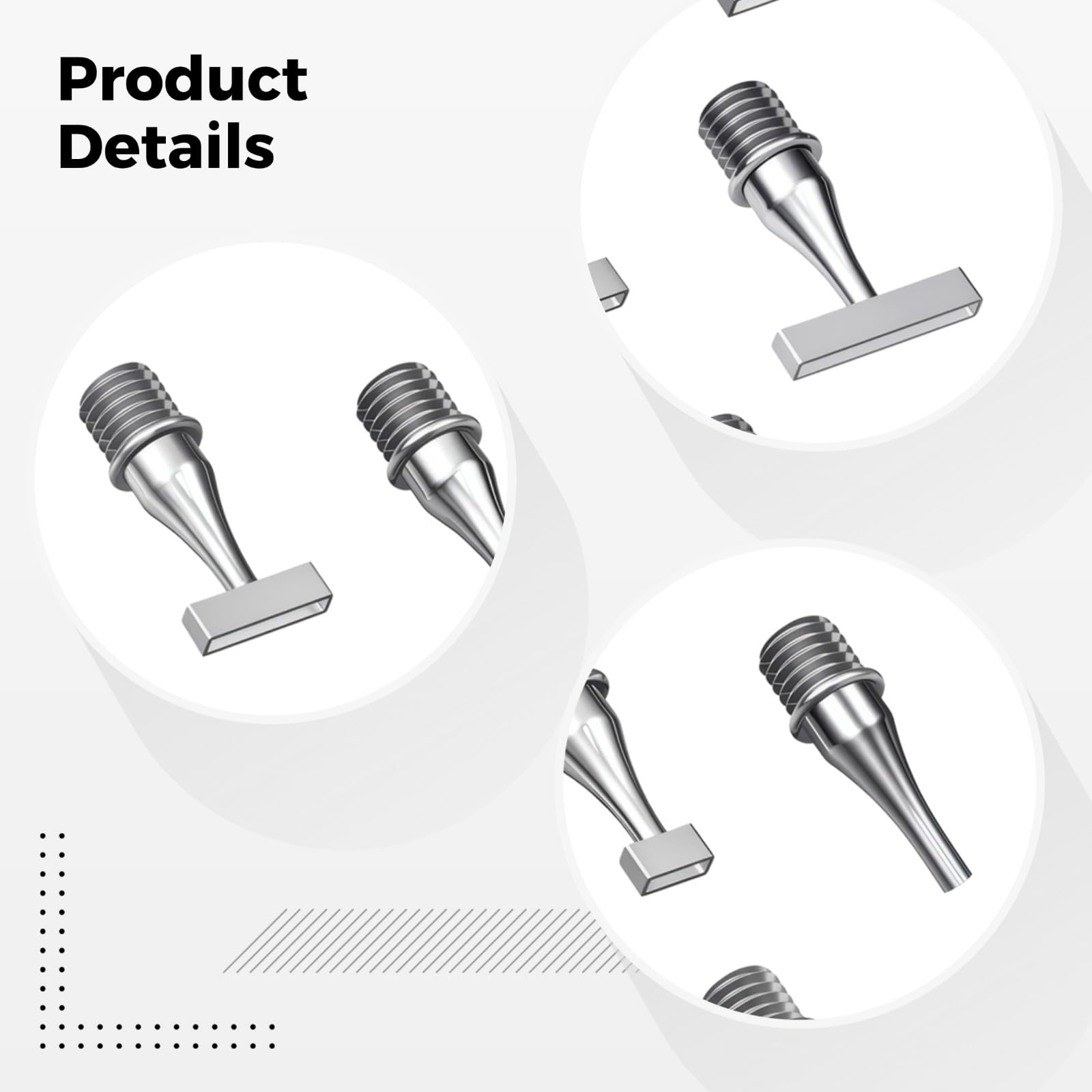 10 pointes métalliques de rechange pour stylo art strass, acier inoxydable, têtes variées, filetage sécurisé, outil DIY pour broderie diamant 5D, pour une pose précise des strass