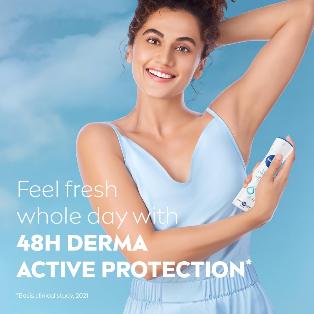 NIVEA Fresh Comfort Deodorant Spray 150ml – 48h Odour Protection with a Refreshing Ocean-Fresh Scent, Quick-Drying Body Spray for a Clean Fresh Feeling All Day, for Men & Women