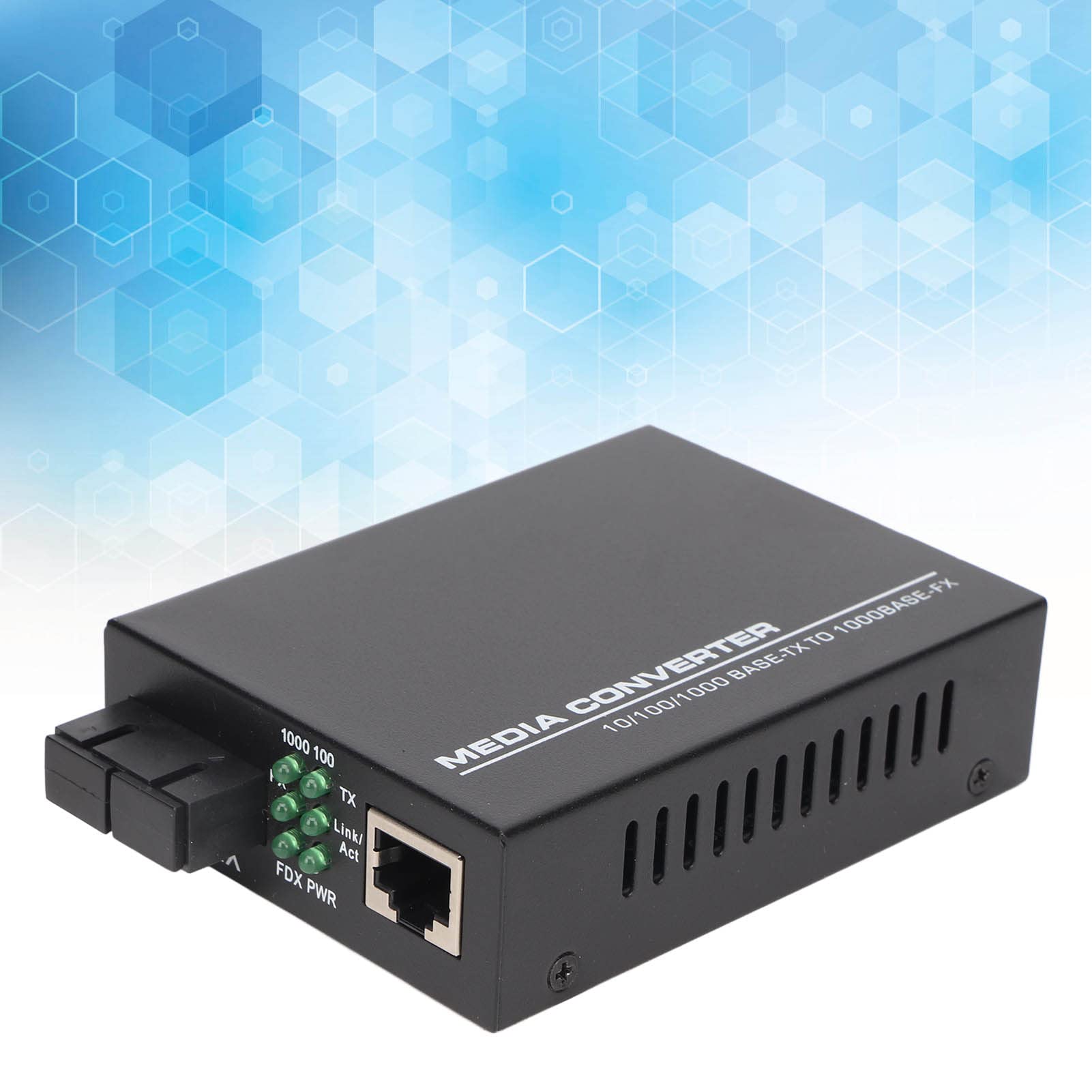Bewinner Convertitore Multimediale in Fibra Ethernet Multimodale Gigabit, SFP a RJ45, da Fibra a Ethernet, 10 100 1000Base TX (Spina UE)