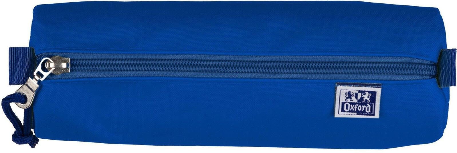 Oxford Pencil Case for Girls and Boys Diameter 7 cm Round Large Durable Blue, 22x7x9cm
