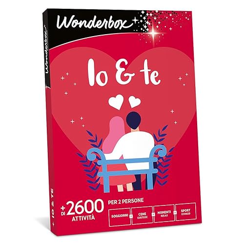 WONDERBOX - Cofanetto Regalo - Io & Te - 5300 Attività - Seggiorni con Colazione per 2 Persone - Cene Gustose - Momenti Relax - Sport Esvago - Idee Regalo per amici o per una coppia