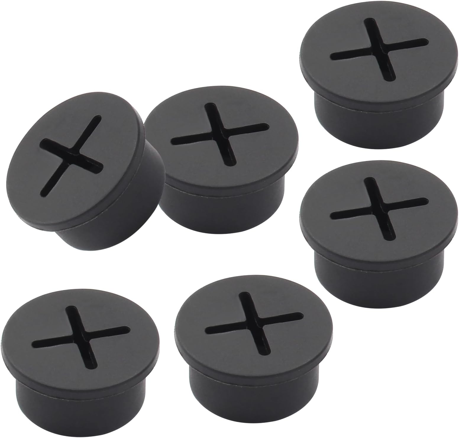 12pcs 3/4 Inch (20mm) Rubber Desk Grommet, Flexible Desk Hole Cover Plug Wire Management Cable Cord Pass Through for Office Home Equipment (Black)