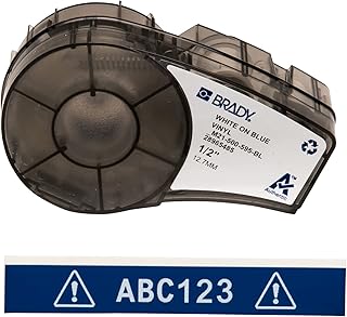 Brady M21-500-595-BL BMP21 Tape B- 595 Indoor/Outdoor Vinyl Film Size: 1/2" X 21', White/Blue