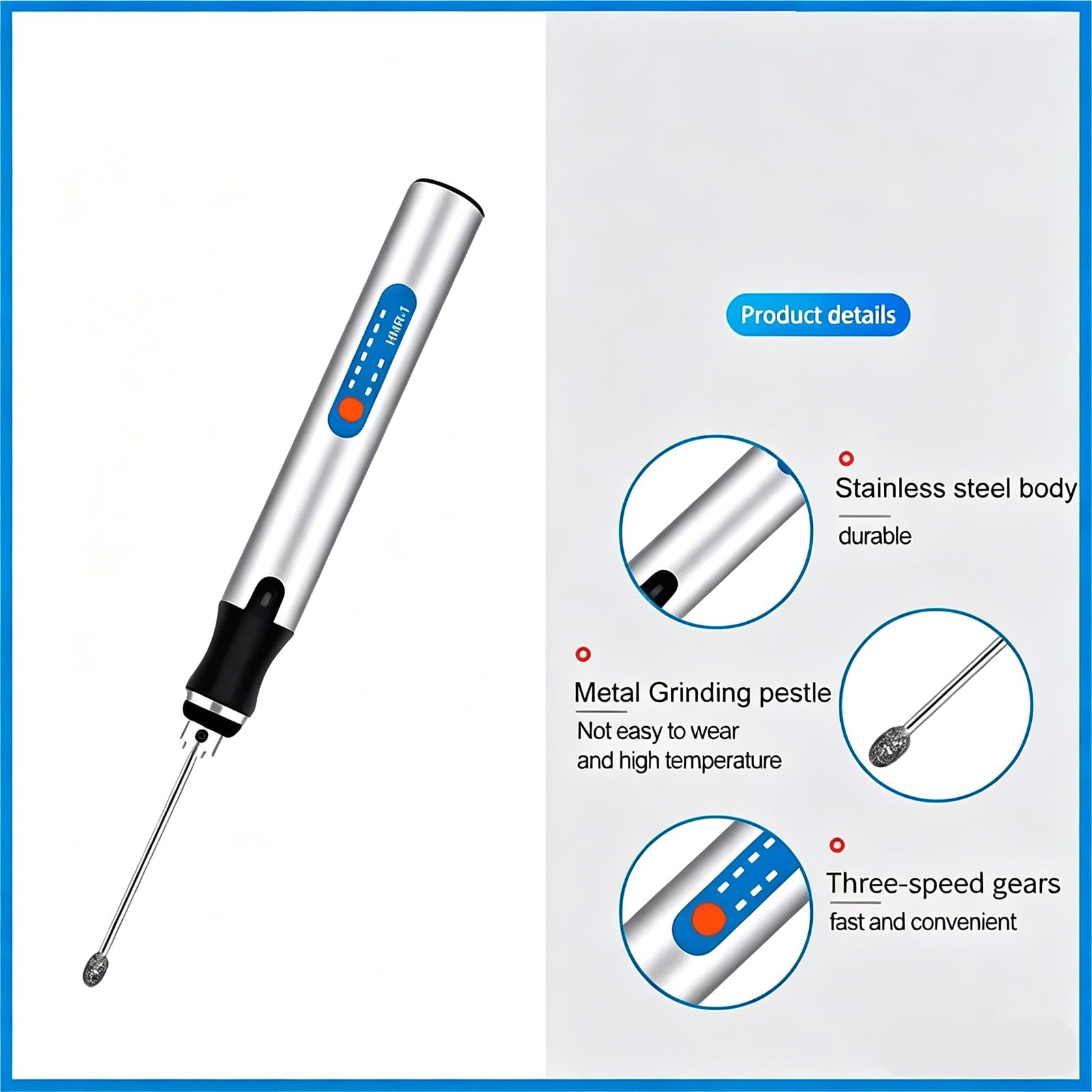 Homogeneizador de Tejidos Portátil, Mini Triturador de Laboratorio con 3 Velocidades (5000/10000/18000 rpm), Recargable, Incluye 3 Pistilos de Molienda Metálicos; Ideal para la Preparación de Muestras