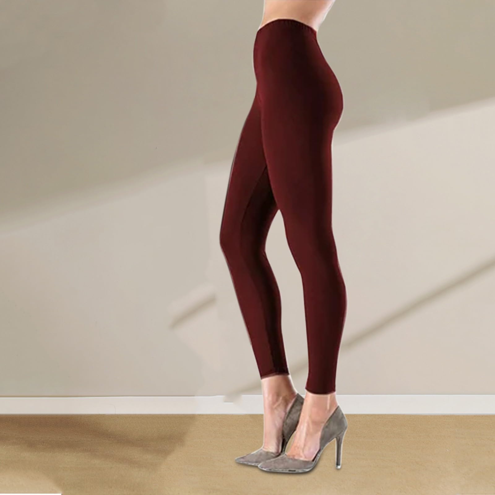 Generisch Leggings da donna a vita alta, da yoga, modellanti, sportivi, taglie grandi, elasticizzati, per il tempo libero, leggeri e traspiranti, in tinta unita, per tutti i giorni e il tempo libero
