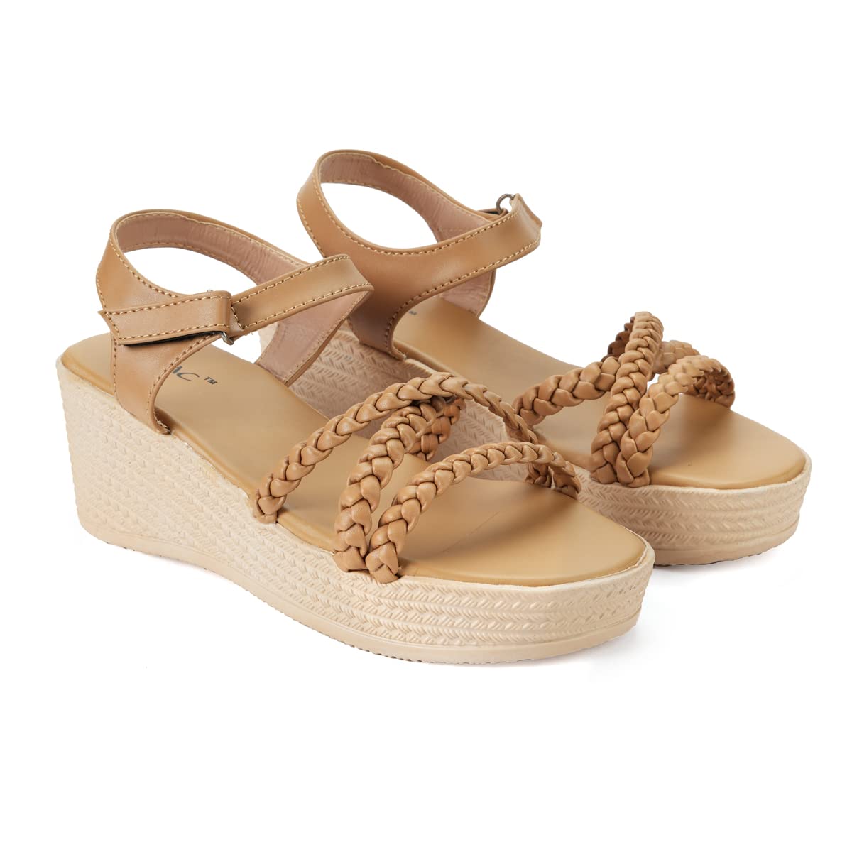 Mosac Women Beige Stylish & Trendy Wedges Sandals Fashion Sandal Wedges (B0BG2KKYGR) Amazon Price History, Amazon Price Tracker