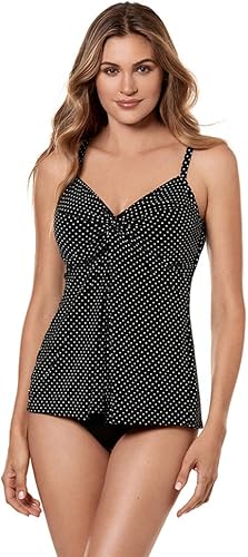 Miraclesuit Traje de baño de mujer Pin Point Love Knot Sweetheart escote completo soporte de busto con aros sujetador tankini traje de baño