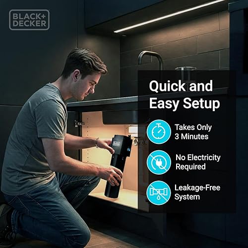 Miniatura 6 de BLACK+DECKER Filtro de agua para debajo del fregadero de 10 pulgadas  Filtración eficiente  8,000 galones  Certificado NSFANSI 372 y 42  Elimina