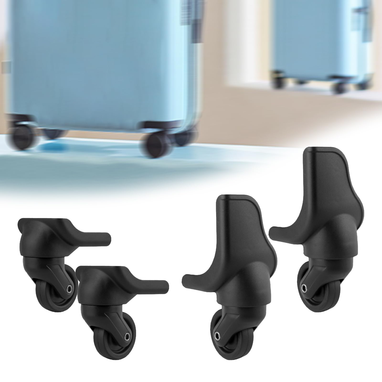 4 Pezzi Ruote di Ricambio per Valigia,Ruote Girevoli per Valigie Muto,Rotelle Valigie Universali,Facilità di Installazione,Sostituzione Ruote per Bagagli Valigie da Viaggio Trolley Valigia,OD 50mm