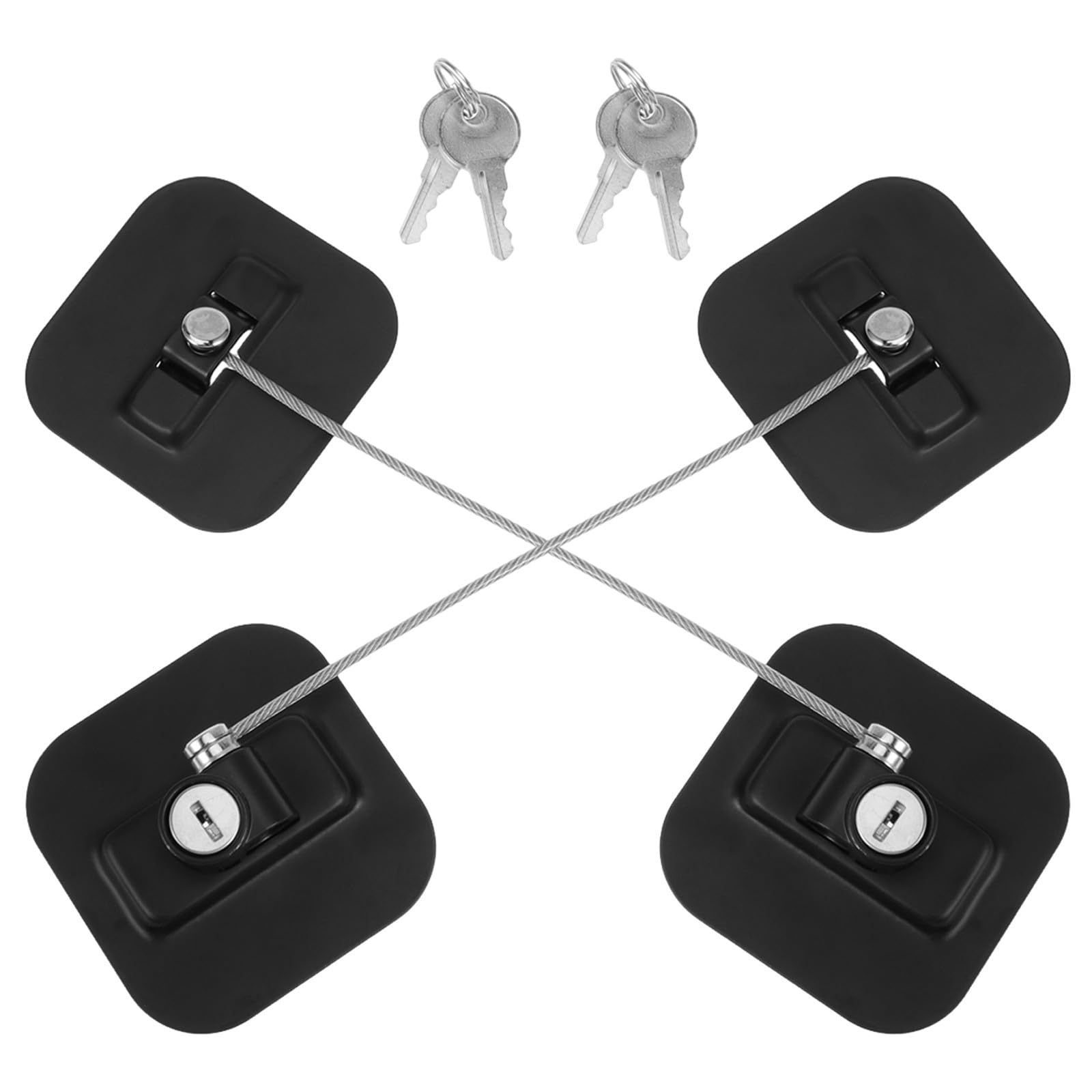 2 Piezas Cerradura de Protección Acero al Carbono, Seguridad Infantil para Armarios y Asientos de Inodoro en Cocina y Sala, Color Negro