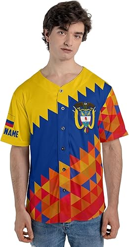 Miniatura 5 de Camiseta personalizada de béisbol de Colombia, camiseta de béisbol Colombia FLag Pride Camiseta Beisbol Colombiana