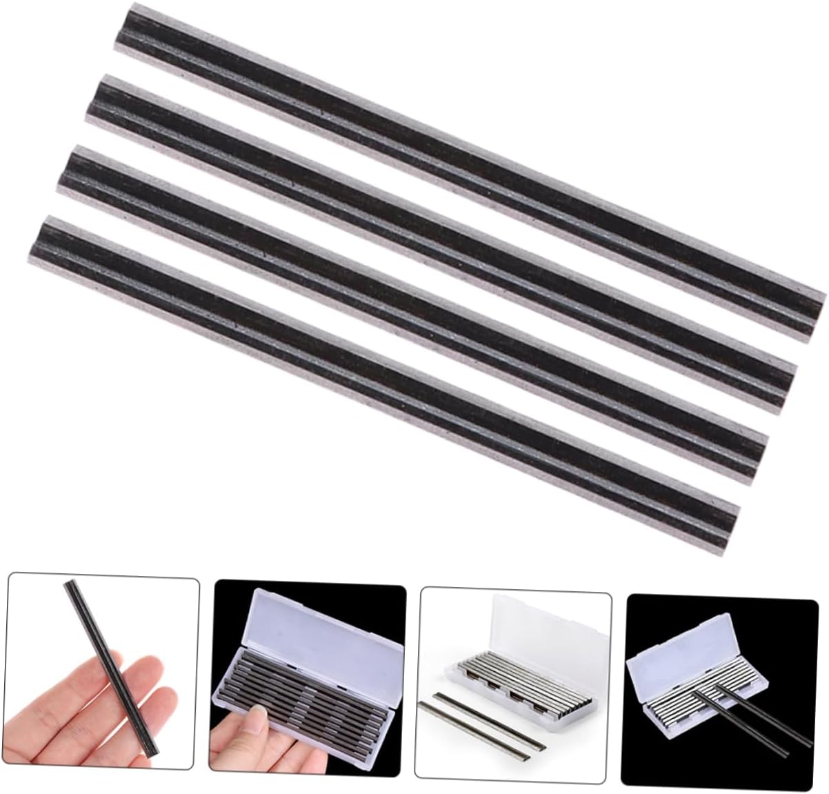 balacoo 2sets Sturdy Alloy Planer Blades for Softwood Reusable Cutting Blades for and Woodworking Projects Compatible Planers