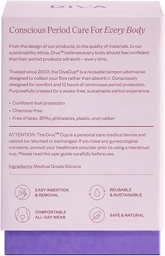 Miniatura 2 de DIVA Cup & Shaker – Taza de silicona de grado médico para el cuidado de la menstruación – Taza menstrual reutilizable con coctelera para limpieza