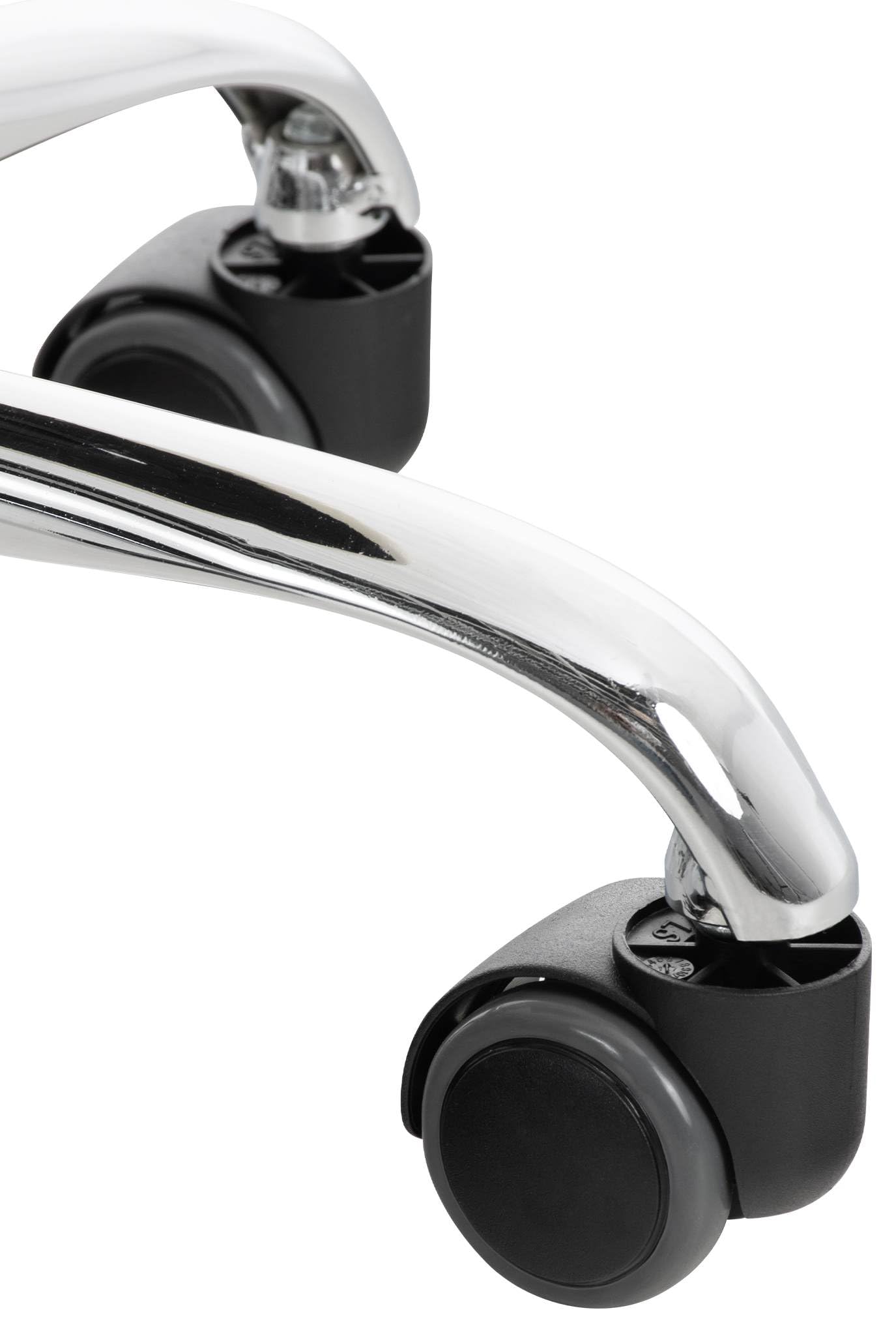 CLP Tabouret de Travail Reno Similicuir Chaise Réglable en Hauteur Pivotante Piétement Métal Noir