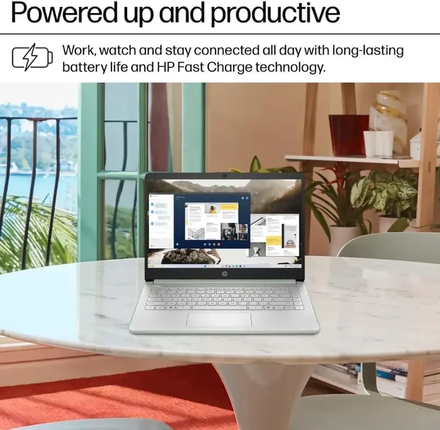 HP Stream 14 Student Business Laptop, Microsoft Office 365, Copilot AI, 8GB RAM, 128GB UFS, 1TB Cloud Storage, Intel N150 Processor(Quad-core), Willow Green, Windows 11 Home, with 5ave Kit - 6