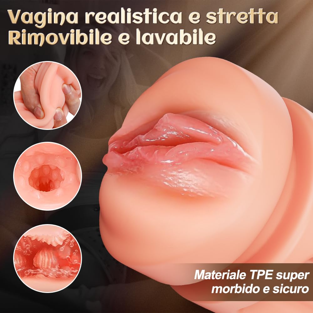 Masturbatore per Uomo Sex Toys per coppie, set con 10 modalità, plug anale e anello penieno, masturbatore maschile automatico Sexytoysys Uomo per Controllo dell'APP Dildo Vibratoreper Donna
