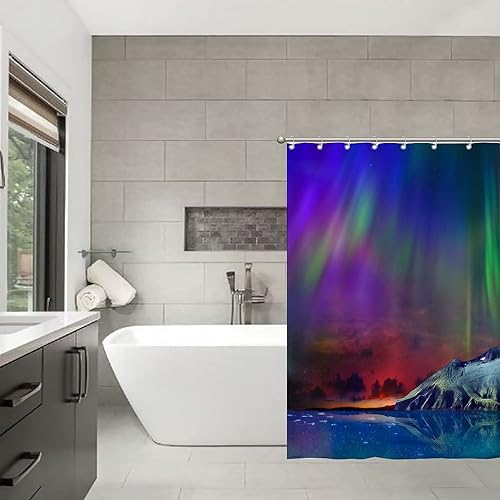 Miniatura 3 de Shower Curtains Gorgeous, Unreal Beautiful Northern Lights 47 x 72 Inch Waterproof Fabric Shower Curtain Polyester Fabric with Hooks, Bathroom