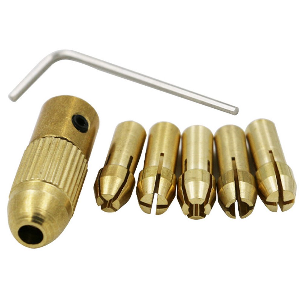 Ebilun Golden Brass Collet Bit Set For Rotary Tool, Drill Chucks Collet Bits 0.5-3.0Mm Shank