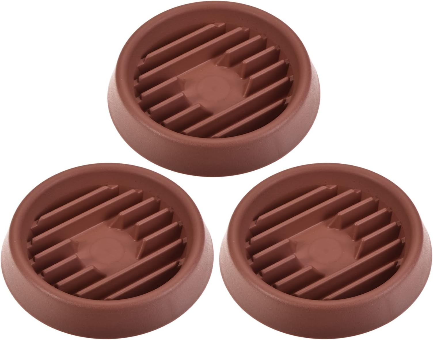 M METERXITY 3 Pack Planter Saucers - Plastic Round Striped Base Flower Pot Drip Trays Apply to Outdoors/Garden (6 Inch Terracotta)