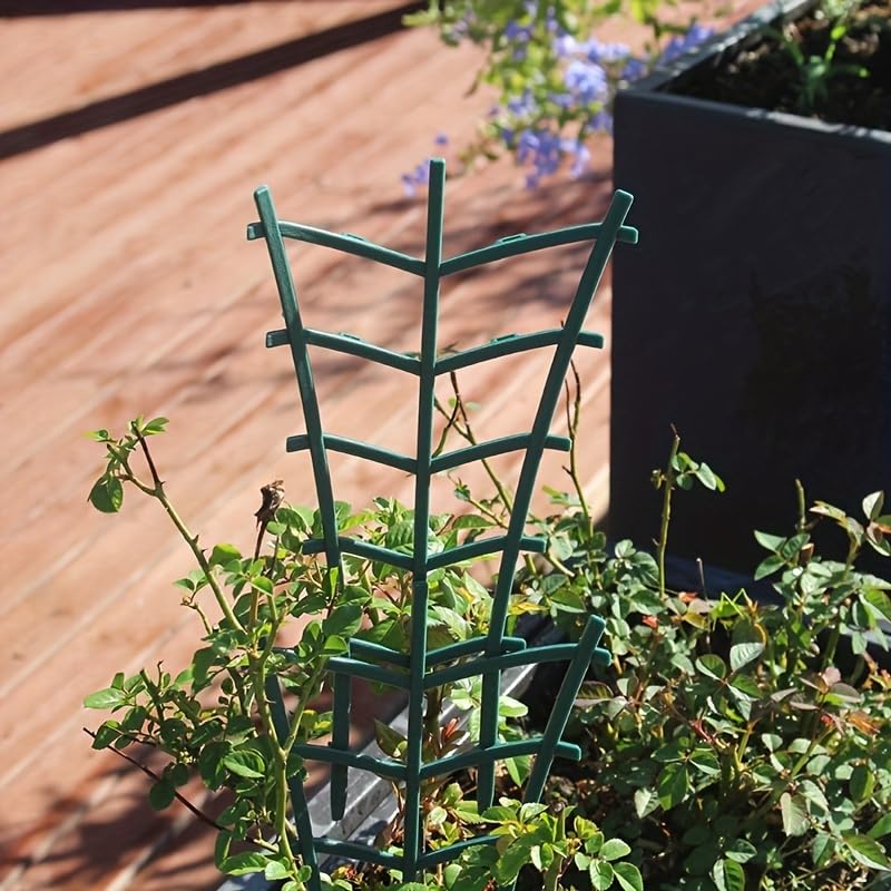 Mini Garden Trellis for Indoor and Outdoor Climbing Plants - Stackable Plant Trellis - Plastic Potted Plant Support (16, Straight line Shape)