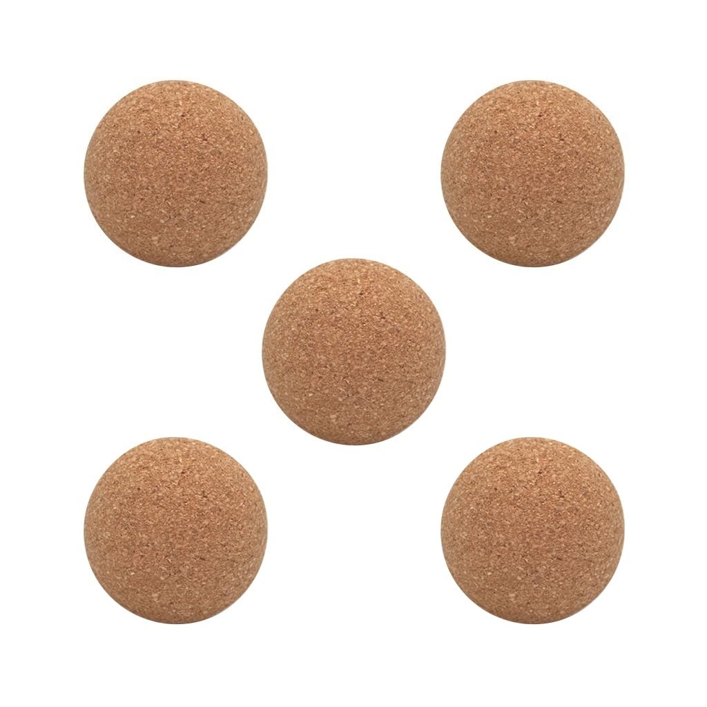 Lot de 5 balles de massage en liège portables pour le bas du dos pour le sport, la gym, l'entraînement 8 cm